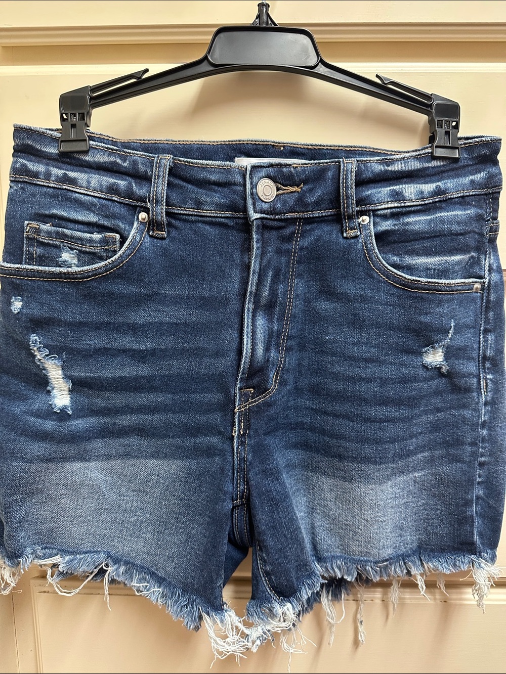 Zenana Boutique Blue Distressed Denim Cutoff Shorts